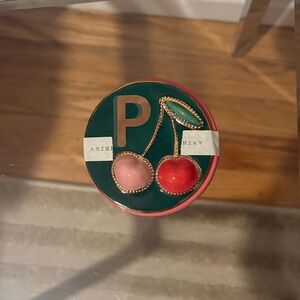 Anthropologie Cherry Trinket Box - Green and Red